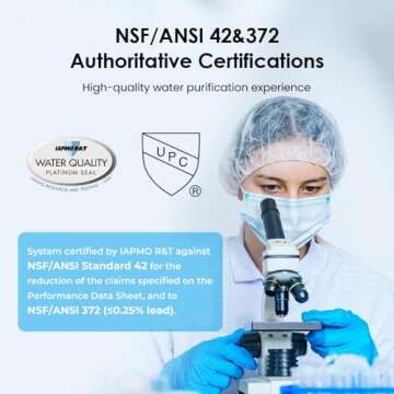 Waterdrop Countertop Water Filter, NSF/ANSI 42&372 Certified,5-Stage Stainless Steel Faucet Water Filter for 8000 Gallons, Reduces Heavy Metals, Bad Odor and 99% Chlorine,WD-CTF-01(1 Filter Included)