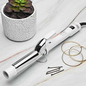 HOT TOOLS Pro Artist White Gold Digital Curling Iron, 1-1/4 inch