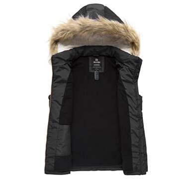 wantdo Women's Winter Vest Thicken Black Puffer Vest with Hood (Black, Small)