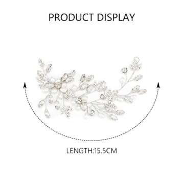 Catery Crystal Bride Wedding Hair Vine Silver Headband Leaf Bridal Headpiece Bridesmaid Hair Piece H...