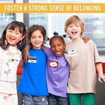 Hadley Designs 56 Superhero Name Tags for Classroom-Self Adhesive Sticker Name Tags for Kids, Name Labels for School, Nametags Labels for Classroom Labels for Teachers