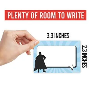 Hadley Designs 56 Superhero Name Tags for Classroom-Self Adhesive Sticker Name Tags for Kids, Name Labels for School, Nametags Labels for Classroom Labels for Teachers