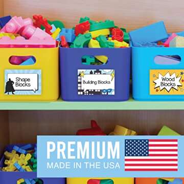 Hadley Designs 56 Superhero Name Tags for Classroom-Self Adhesive Sticker Name Tags for Kids, Name Labels for School, Nametags Labels for Classroom Labels for Teachers