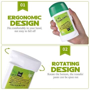 Tattoo Transfer Gel Stick Tattoo Transfer Cream Gel Tattoo Transfer Stick Transfer Supplies for Tattooing Antiperspirant Tattoo Deodorant, Safe Temporary Tattoo Supplies