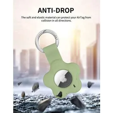 [2 Pack] Vozehui Airtag Keychain Flower Case for AirTag Tracker,Protective AirTag Holder with Anti-Lost Keychain,Anti-Drop Scratch Airtag Holder Keychain Accessories for Kids Pets Backpacks