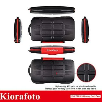 2 Pack Kiorafoto 24 Slots Memory Card Case Holder for 12 SD SDHC SDXC Cards + 12 TF MSD Micro SD Cards Professional Water-Resistant Anti-Shock Storage Protector Organizer, with Carabiner