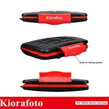 2 Pack Kiorafoto 24 Slots Memory Card Case Holder for 12 SD SDHC SDXC Cards + 12 TF MSD Micro SD Cards Professional Water-Resistant Anti-Shock Storage Protector Organizer, with Carabiner