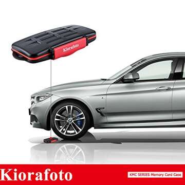 2 Pack Kiorafoto 24 Slots Memory Card Case Holder for 12 SD SDHC SDXC Cards + 12 TF MSD Micro SD Cards Professional Water-Resistant Anti-Shock Storage Protector Organizer, with Carabiner