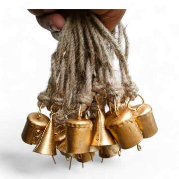 Set of 20 Pieces Bells For Crafts Christmas Bells Small Bells Brass bells Vintage Rustic Chime Jingl...
