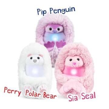 Curlimals Arctic Glow - Sia The Seal: Interactive Plush Toy with Light-Up Tummy
