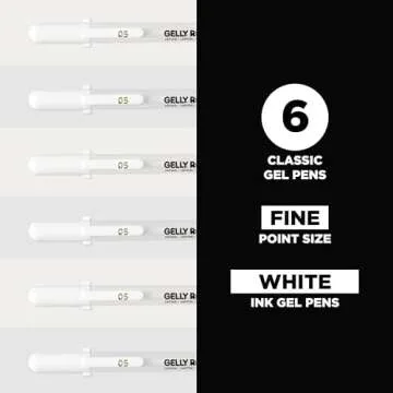SAKURA Gelly Roll Gel Pens - Fine Tip Ink Pens for Journaling, Art, or Drawing - Classic White Ink -...