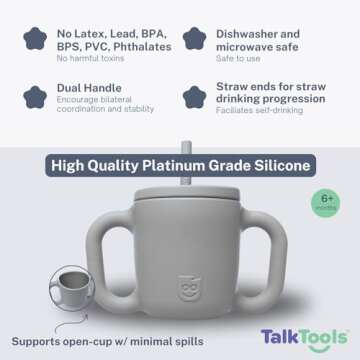 TalkTools ITSY Silicone Training Cup – Mini Straw Cup for Baby - Anti Leak, Spill Proof and BPA Fr...
