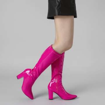 Stylish Perphy GoGo Patent Leather Boots for Women