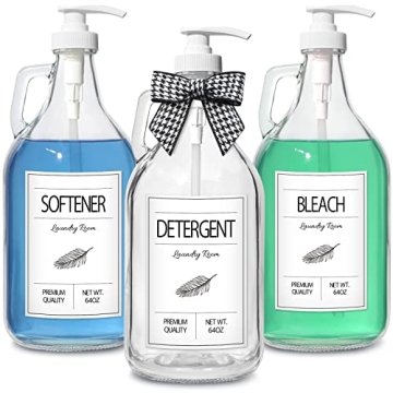 Glass Laundry Detergent Dispenser Set for Easy Organization