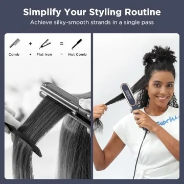 Prizm Hair Straightener Brush: Fast Heat & Frizz Control