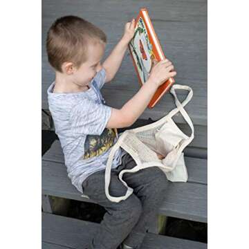 Reusable Mesh Grocery Shopping Bags - Organic Cotton Mesh Tote Bags - Net Farmers Market Bags with Reinforced Bottom - Mesh Mushroom Foraging Tote Bags - Portable Cotton French Market Tote (3 Bags)