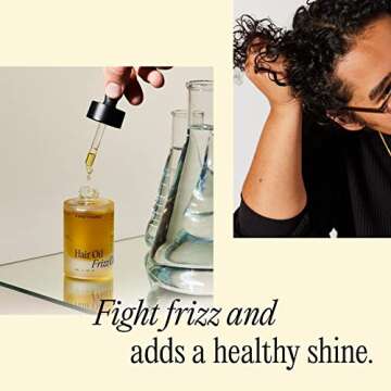 Firsthand Supply Hair Oil Frizz Control and Shine - Lightweight Oil - Clean & Non-toxic Hair Care Ingredients - With Argan Oil and Plant Based Keratin - 1.7oz (50ml)