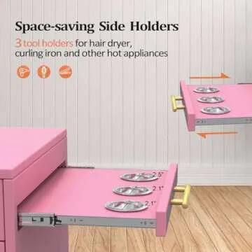 Wood Salon Trolley Cart with Wheels for Beauty Organizing