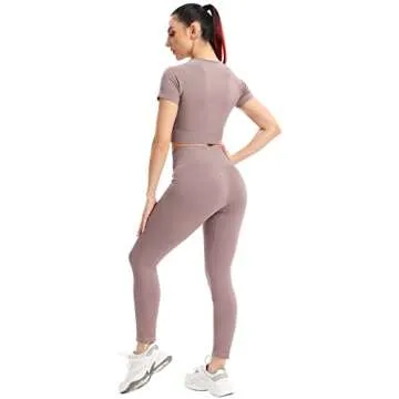 PINKSAVIOR Women’s Seamless Workout Sets for Ultimate Comfort