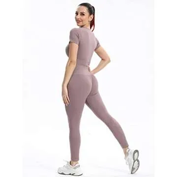 PINKSAVIOR Women’s Seamless Workout Sets for Ultimate Comfort