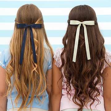 Ambesi Hair Accessories, Black Red Milky White Navy Blue Tassel Barrette Clips and Long Tail French Bows for Women Girls, Gift for Birthday/Party/Show/Christmas