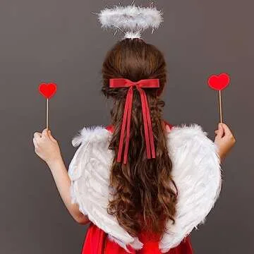 Ambesi Hair Accessories, Black Red Milky White Navy Blue Tassel Barrette Clips and Long Tail French Bows for Women Girls, Gift for Birthday/Party/Show/Christmas