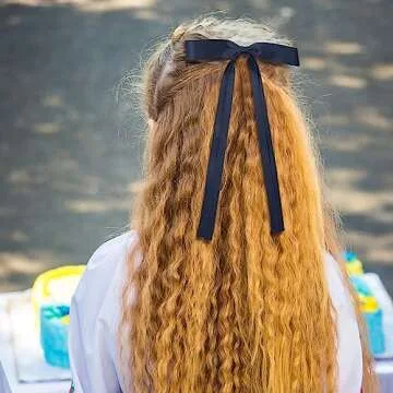 Ambesi Hair Accessories, Black Red Milky White Navy Blue Tassel Barrette Clips and Long Tail French Bows for Women Girls, Gift for Birthday/Party/Show/Christmas