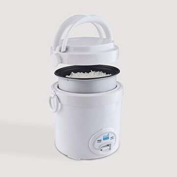 Aroma Housewares (MRC-903D) Mi 3-Cup (Cooked) (1.5-Cup UNCOOKED) Digital Cool Touch Mini Rice Cooker,White