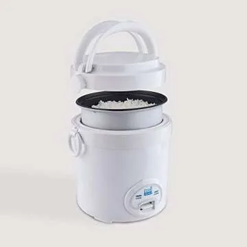 Aroma Housewares (MRC-903D) Mi 3-Cup (Cooked) (1.5-Cup UNCOOKED) Digital Cool Touch Mini Rice Cooker,White