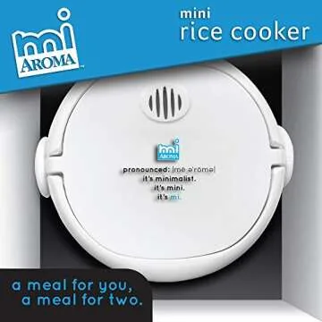 Aroma Housewares (MRC-903D) Mi 3-Cup (Cooked) (1.5-Cup UNCOOKED) Digital Cool Touch Mini Rice Cooker,White