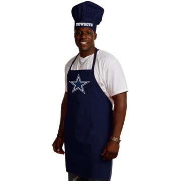 NFL Dallas Cowboys Chef Hat and Apron Set, Navy, One Size