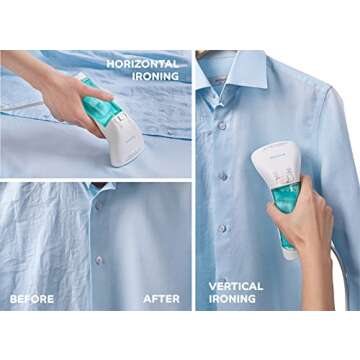 Steamer for Clothes Travel and Home - Portable, Handheld Steamer for Garment and Fabric - No Spitting, Safe and Little Handy - Compact Mini Steamer for Clothing and Curtain with Accessories (White)