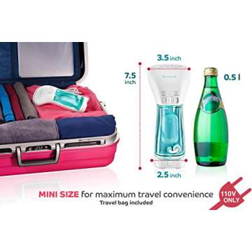 Steamer for Clothes Travel and Home - Portable, Handheld Steamer for Garment and Fabric - No Spitting, Safe and Little Handy - Compact Mini Steamer for Clothing and Curtain with Accessories (White)