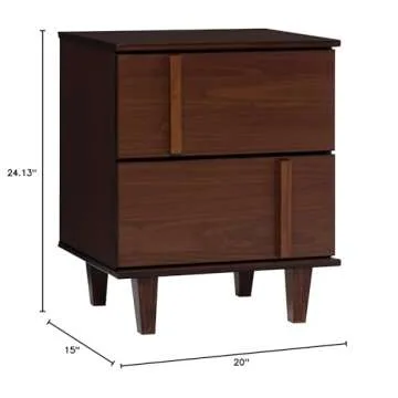 Walker Edison Sprague Solid Wood Nightstand with Drawers