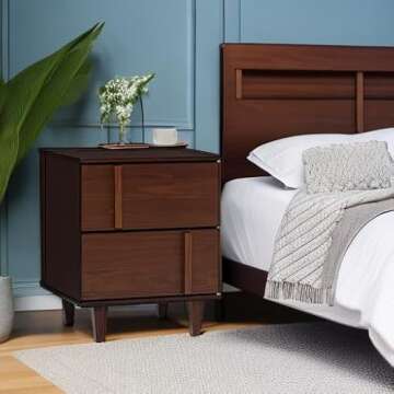 Walker Edison Sprague Solid Wood Nightstand with Drawers