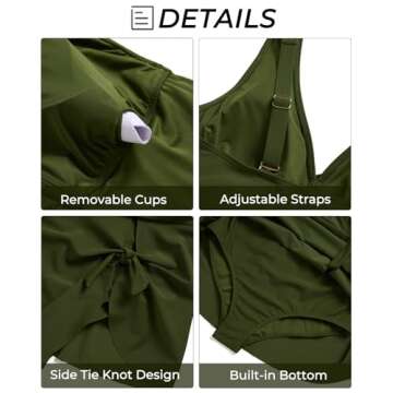 Aqua Eve Plus Size Swim Dress with Tummy Control