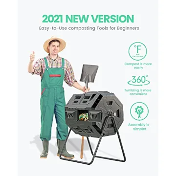 Tumbling Composter with Thermometer for Easy Composting