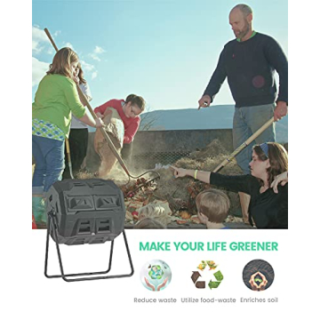 Tumbling Composter with Thermometer for Easy Composting