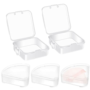 5 Pcs Transparent Makeup Sponge Case Set for Travel & Hygiene