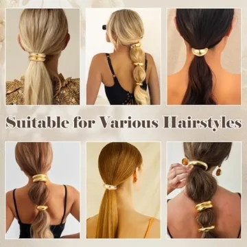 Stylish Papasgix Metal Hair Ties for Thick Hair Accessories