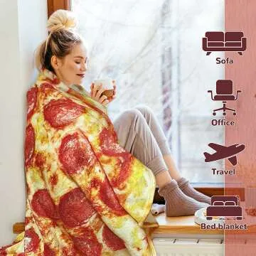 Unique Pizza Blanket - Soft & Warm Novelty Gift