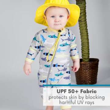 SwimZip Boys Long Sleeve Sunsuit with UPF 50 Protection
