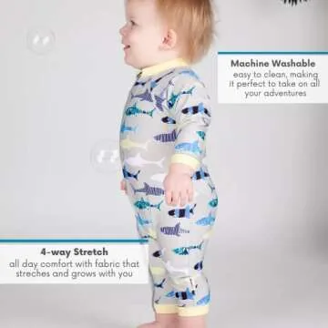 SwimZip Boys Long Sleeve Sunsuit with UPF 50 Protection