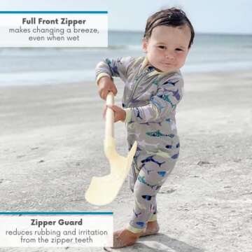 SwimZip Boys Long Sleeve Sunsuit with UPF 50 Protection