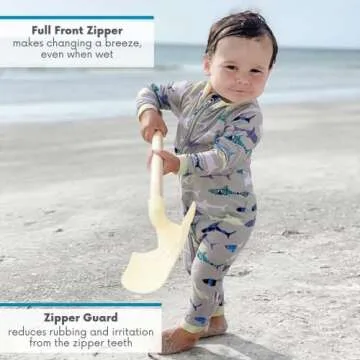 SwimZip Boys Long Sleeve Sunsuit with UPF 50 Protection