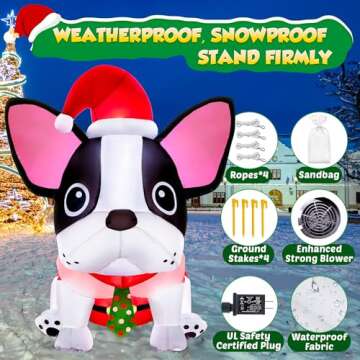 zukakii 5FT Christmas Inflatables Decorations Outdoor Built-in Bright LEDs, Cute Christmas Blow Up Yard Decorations with Xmas Hat Christmas Blowup Clearance Decor for Indoor Holiday Party