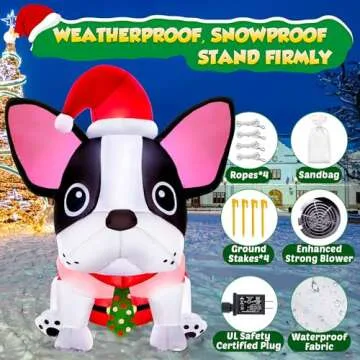 zukakii 5FT Christmas Inflatables Decorations Outdoor Built-in Bright LEDs, Cute Christmas Blow Up Yard Decorations with Xmas Hat Christmas Blowup Clearance Decor for Indoor Holiday Party