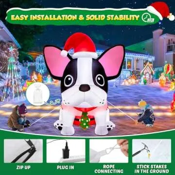 zukakii 5FT Christmas Inflatables Decorations Outdoor Built-in Bright LEDs, Cute Christmas Blow Up Yard Decorations with Xmas Hat Christmas Blowup Clearance Decor for Indoor Holiday Party