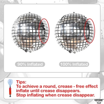 KatchOn Disco Ball Balloons - 22 Inch Silver Party Decor