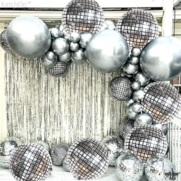 KatchOn Disco Ball Balloons - 22 Inch Silver Party Decor